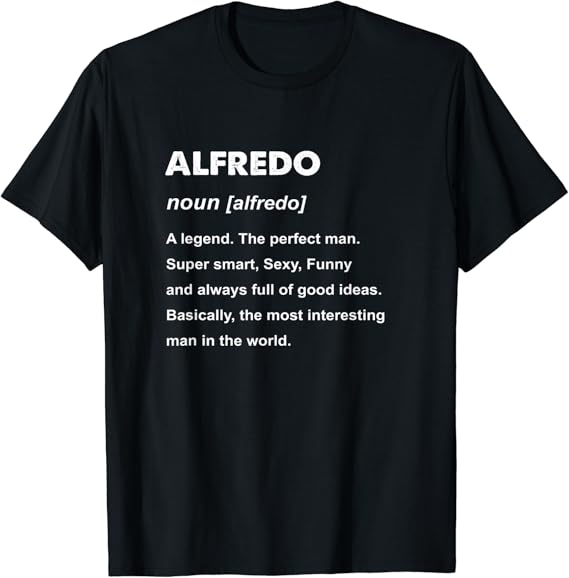 Mens Alfredo Name Gift TShirt Amazon.co.uk Clothing